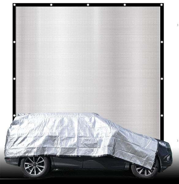 AMANKA 2x2 m Aluminet Shade Cloth - 99% Sun Block Shading Net - Aluminium Sun Shade Heat Reflective Tent Cover Pergola Canopy Cover - Aluminet Car