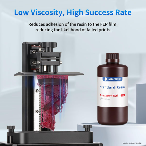 ANYCUBIC Standard 3D Printer Resin, LCD UV 405nm Rapid Photopolymer 3D Resin for 6K/8K/12K/14K LCD 3D Printers(1000g, Grey)