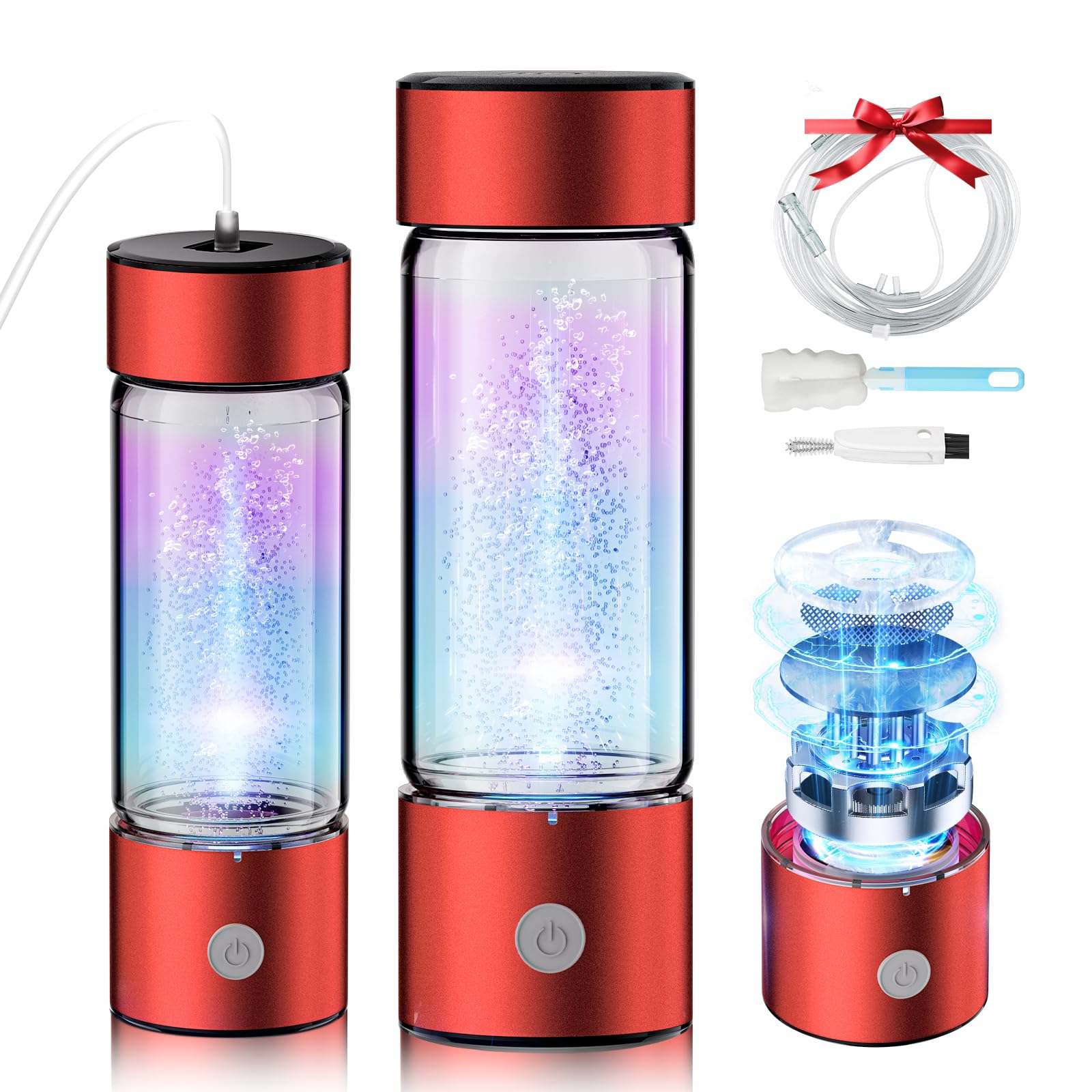 Upgrade 3-in-1 Hydrogen Water Bottle Generator - Industry TOP - 24-Hour Hydrogen Lock | 0 Chlorine & 0 Ozone | 100% Leak-Proof Seal, Hydrogen Water Bottle Generator