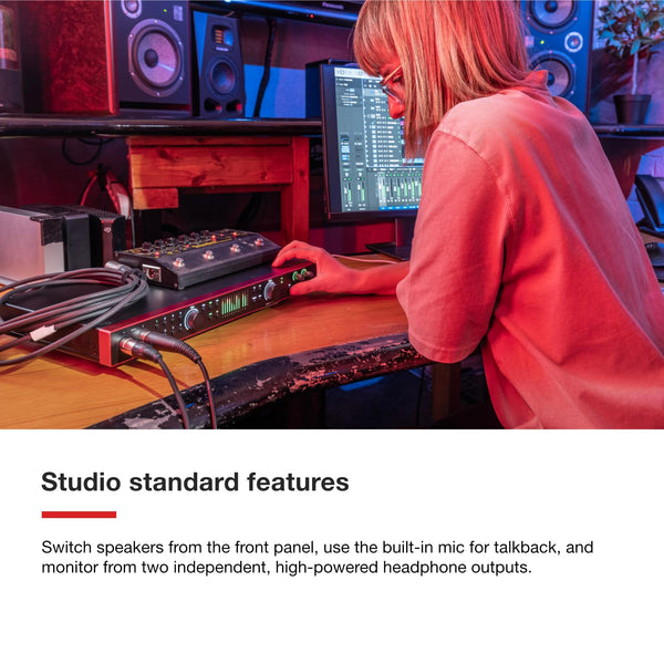 Focusrite Scarlett 2i2 4th Gen USB Audio Interface for Recording, Songwriting, Streaming and Podcasting — High-Fidelity, Studio Quality Recording, and All the Software You Need to Record