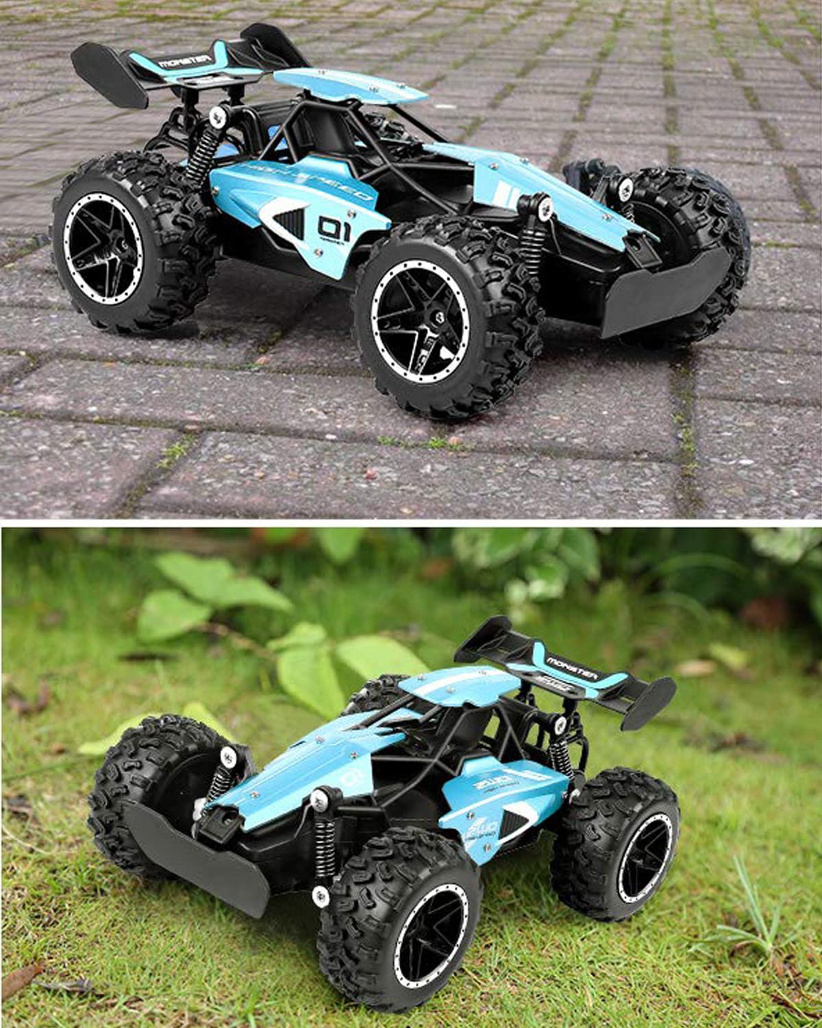 SZJJX Remote Control Cars – 2.4GHz High-Speed RC Car for Kids, 15KM/H+ 2WD Off-Road Car with 2 Rechargeable Batteries, Electric Remote Control Truck Toy for Boys & Girls Gifts (Green)