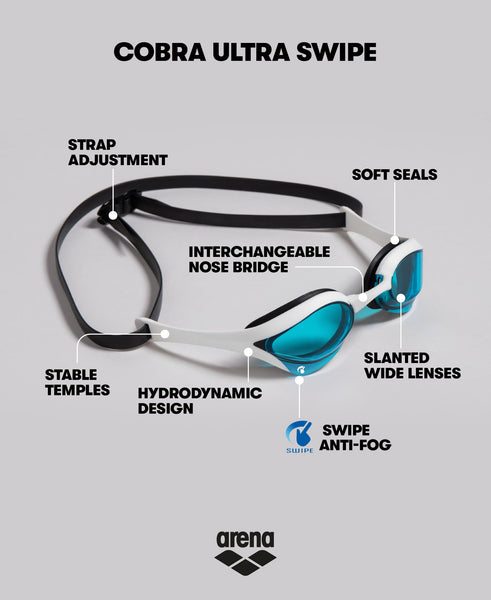 arena Cobra Ultra Swipe Mirror Unisex Adult Racing Swimming Goggles, Swimming Pool Goggles with Curved Mirror Lenses, Anti-Fog, UV Protection, 5