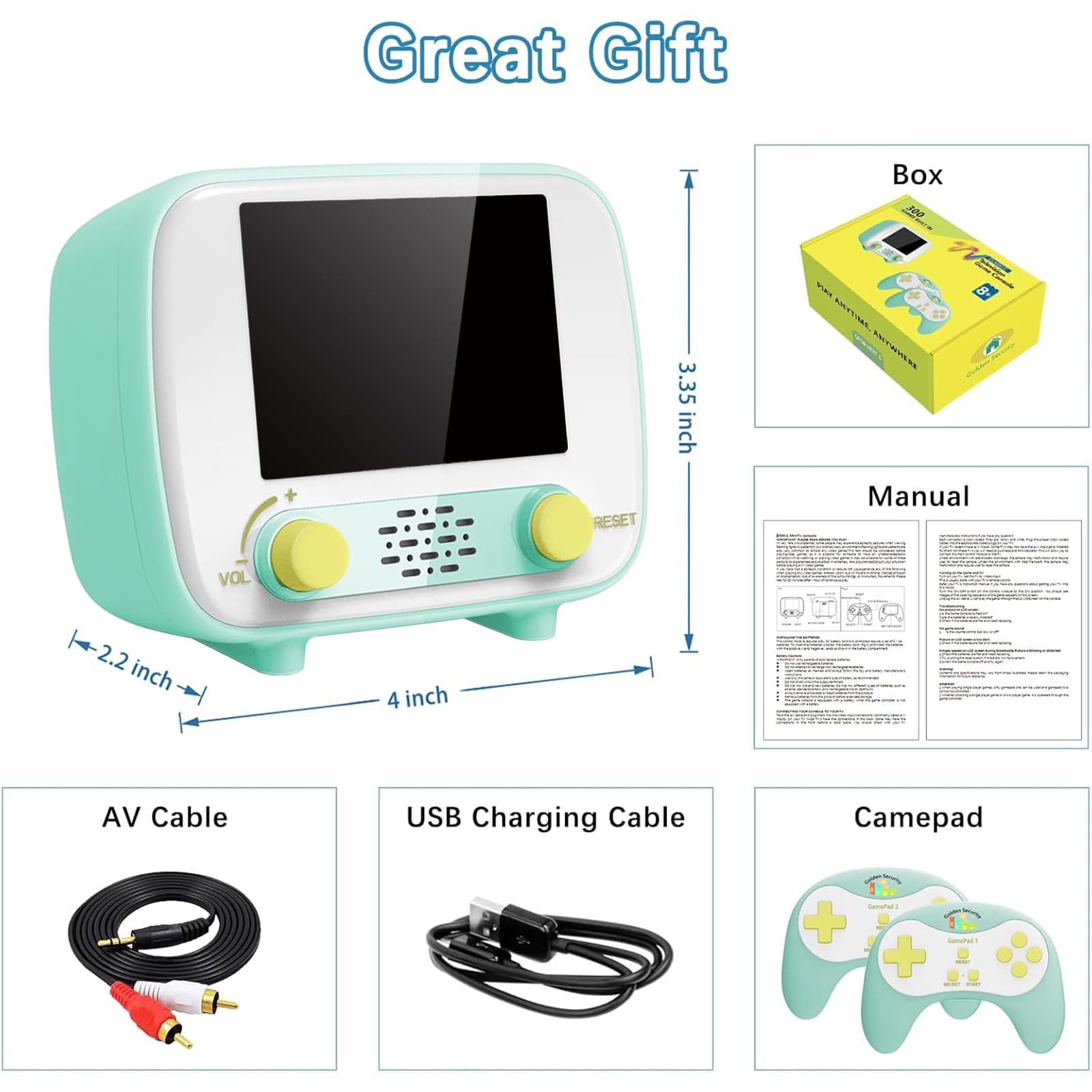 Mini Arcade Machine, 156 Built-In 16-Bit Games, 2.8” Full Colour Screen, 8-Way Joystick, Handheld Retro Games Console – Gaming by Golden Security!