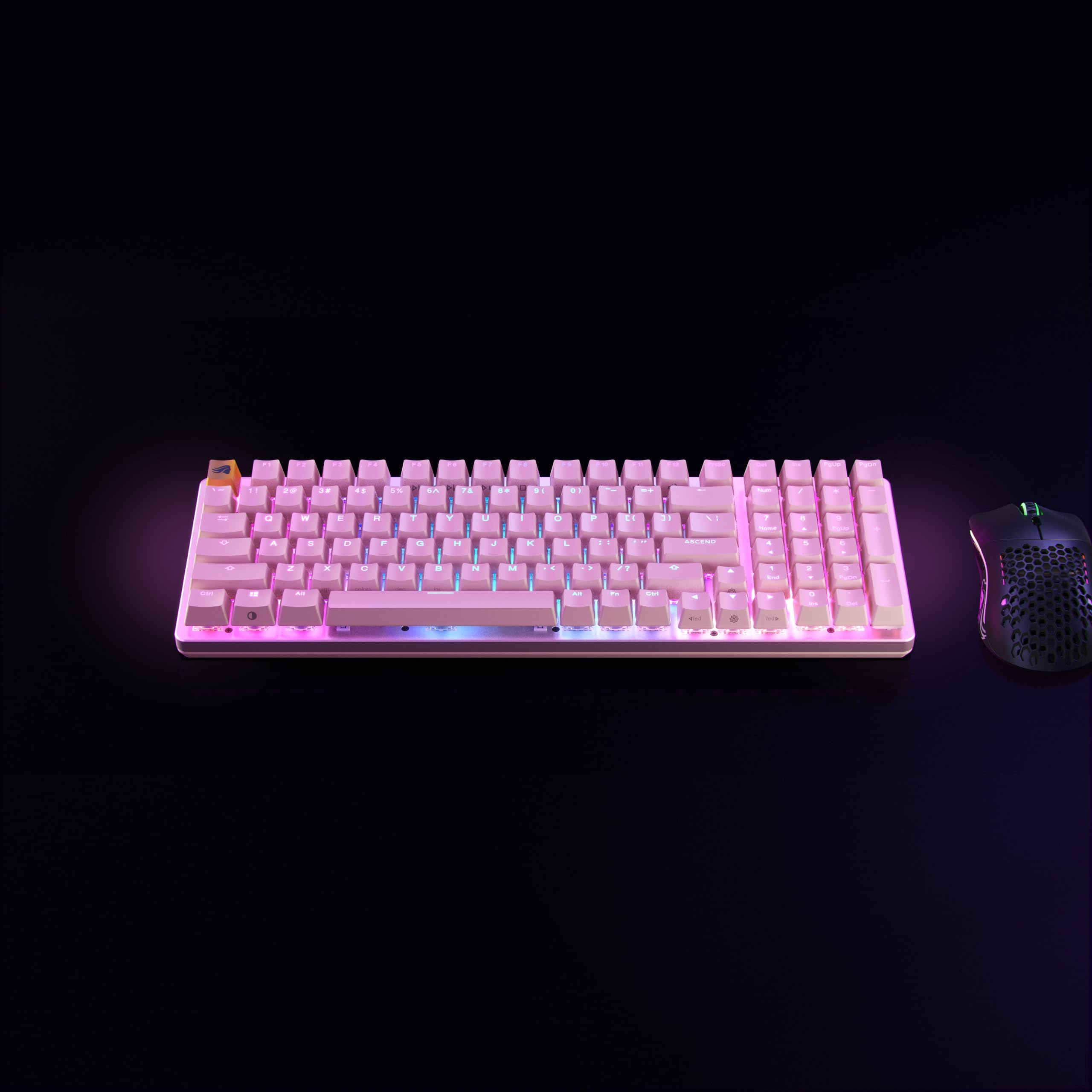 Glorious Gaming GMMK 2 Full Size (96%) - Mechanical Gaming Keyboard, Aluminium Frame, Customisable, Doubleshot Caps, Fox Switches, Per Key RGB, Full NKRO, English UK QWERTY Layout - Pink
