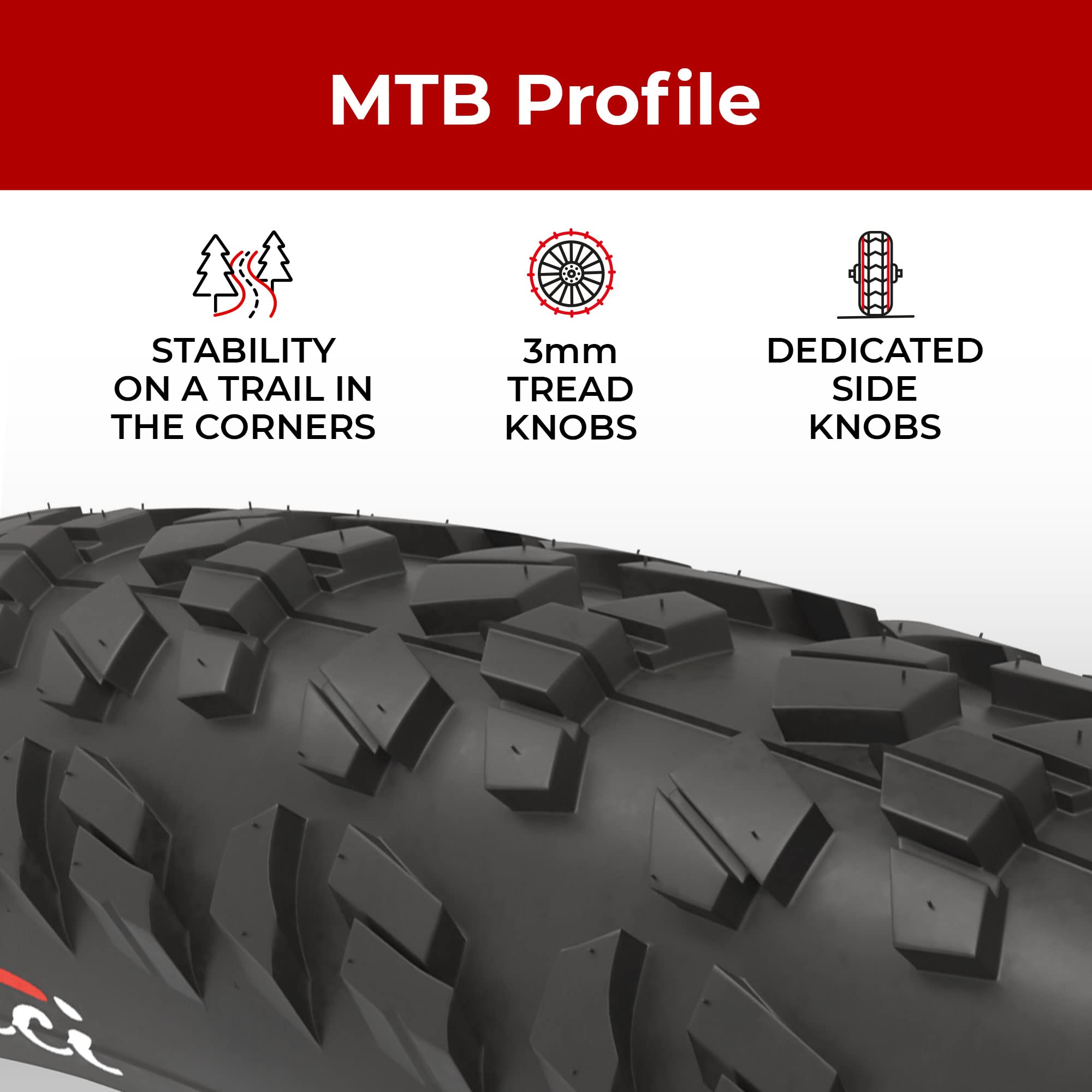 Fincci Bicycle Tyres MTB 26 x 1.95 inch - Pair Foldable Tires 26" with 1 mm Nylon Protection, Tyres 50-559 for Hybrid & Mountain & Electric Bikes -