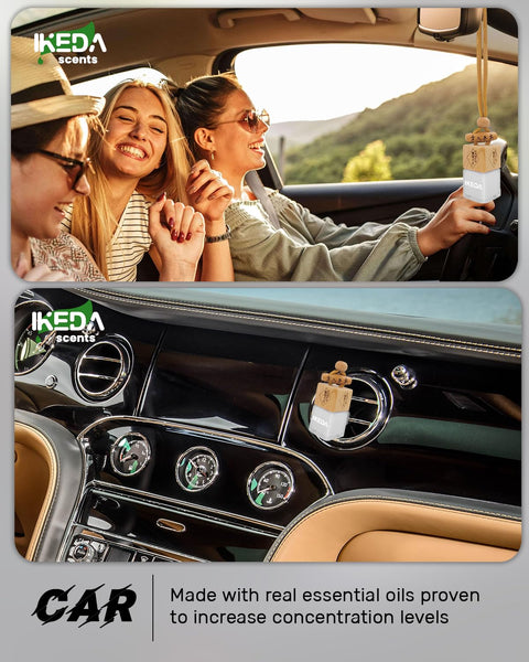 Car Air Fresheners for Men | Air Fresheners with Odour Eliminator Technology | Long Lasting Fragrance Car Accessories for Men | Strong Scents Perfume Diffusers (10ml Dark Night)