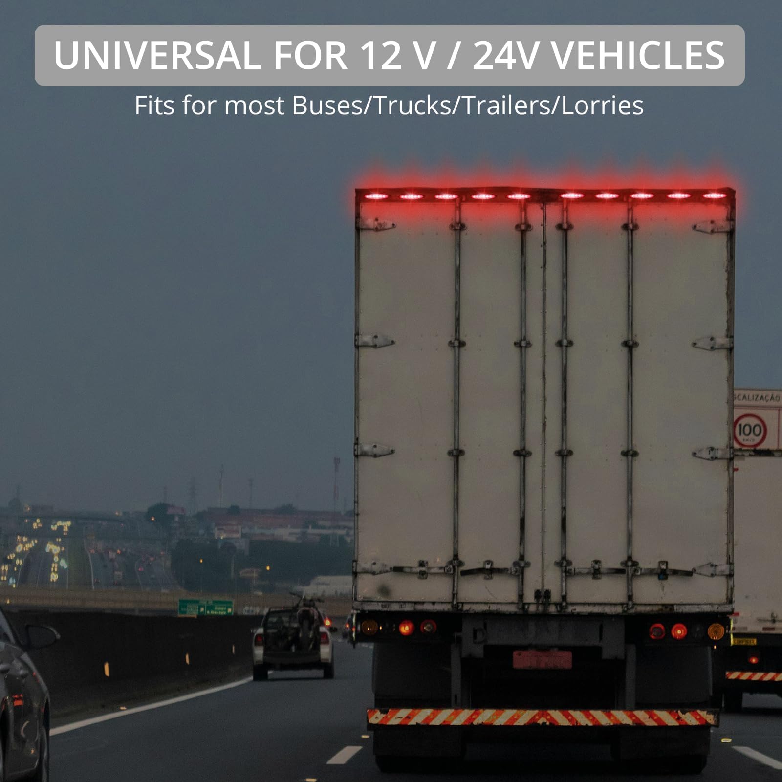 Justech 10pcs 6LED Side Marker Lights 12V Rear Lights 3030 SMD Indicator Lamps Universal Waterproof for Truck Trailer Van Caravan Lorry Car Bus-Red