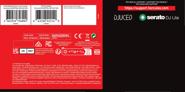 Hercules DJControl Inpulse 500 2-Deck USB DJ Controller for Serato DJ and DJUCED