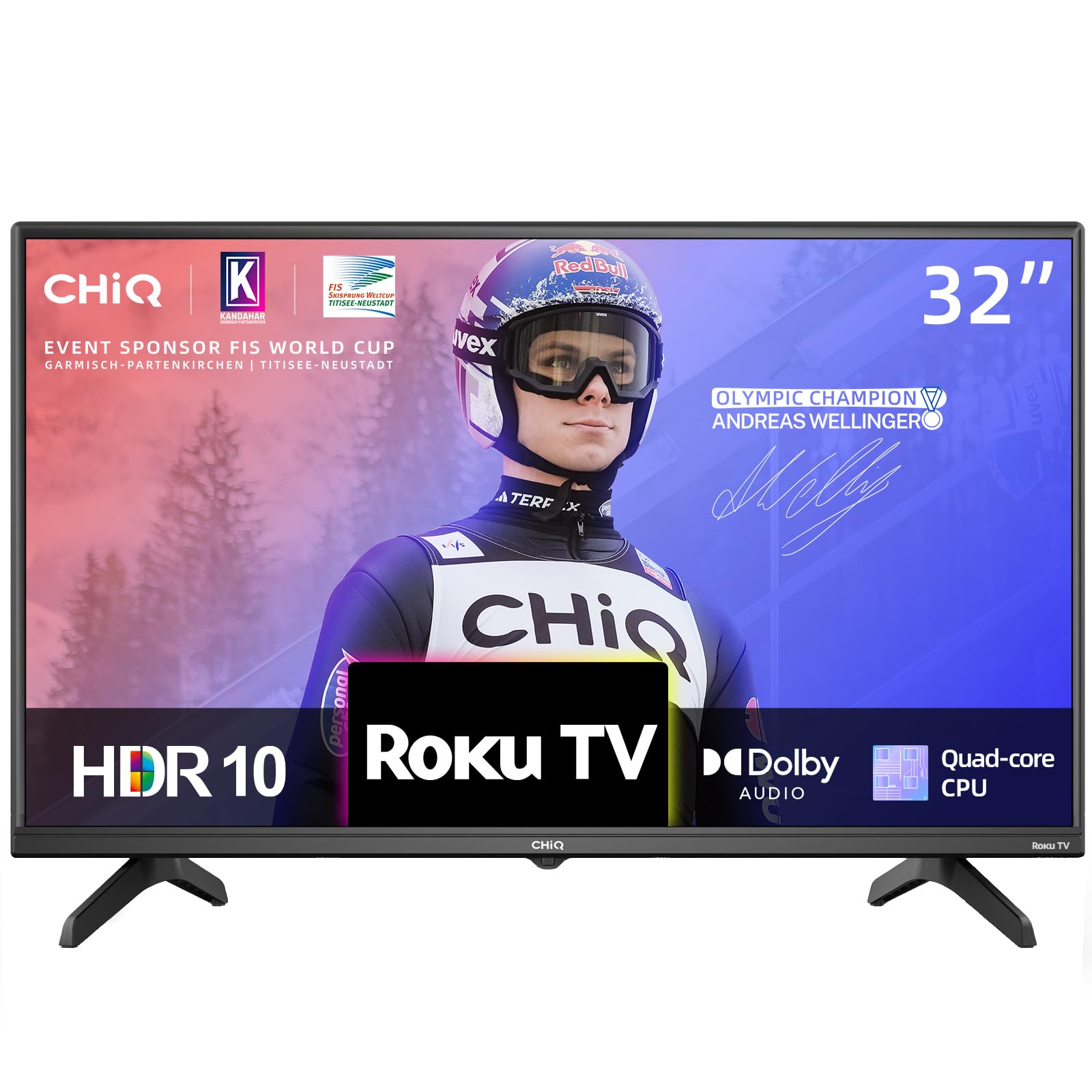 CHiQ U50QM9K 50 inch Smart QLED Roku TV, 4k UHD, HDR10 HLG, Dolby Audio, Works with Alexa, DVB-T/T2, Support Apple Air-Play, Google Assistant, Prime Video, HDMI2.1, USB2.0