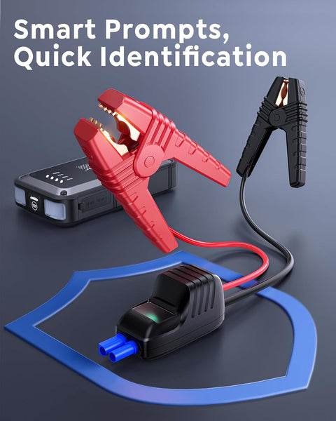 TREKURE 4000A Jump Starter Power Pack, 12V Car Battery Booster Jump Starter (up to 9.0L Gas or 8.5L Diesel Engine), Car Starter Power Bank with LED Flashlight, Jump Pack with Jump Leads