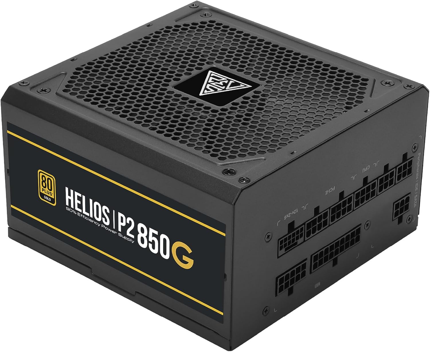 GAMDIAS HELIOS P2-750G Low-Noise ATX PC Power Supply, 80 PLUS Gold Non-Modular Computer PSU, ATX 3.1 & PCIe Gen 5.1 Ready, Native 12VHPWR Cable, Full DC-DC, LLC Resonant Circuit Design, Black
