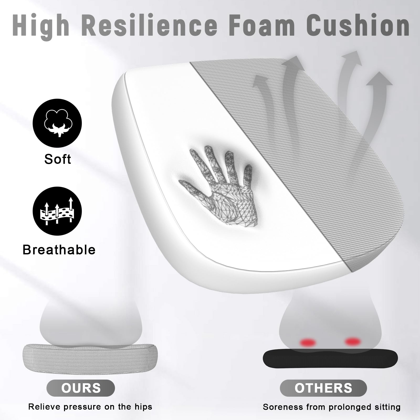 naspaluro Office Chair Ergonomic Desk with 90° Flip-up Armrest Lumbar Support, Height Adjustable Chair, Executive Swivel Computer Padded Seat Cushion for Home/Office