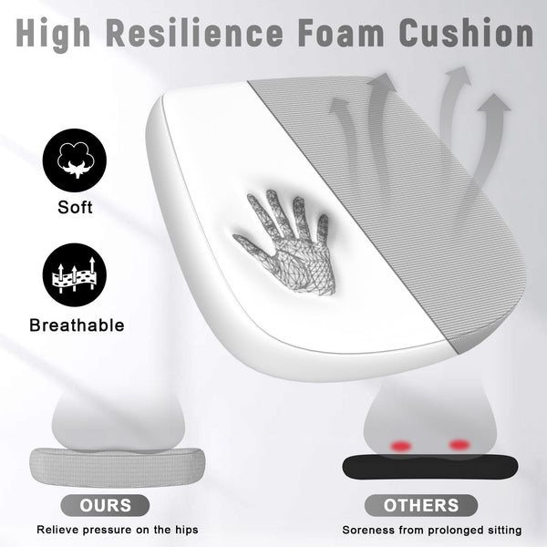 naspaluro Office Chair Ergonomic Desk with 90° Flip-up Armrest Lumbar Support, Height Adjustable Chair, Executive Swivel Computer Padded Seat Cushion for Home/Office