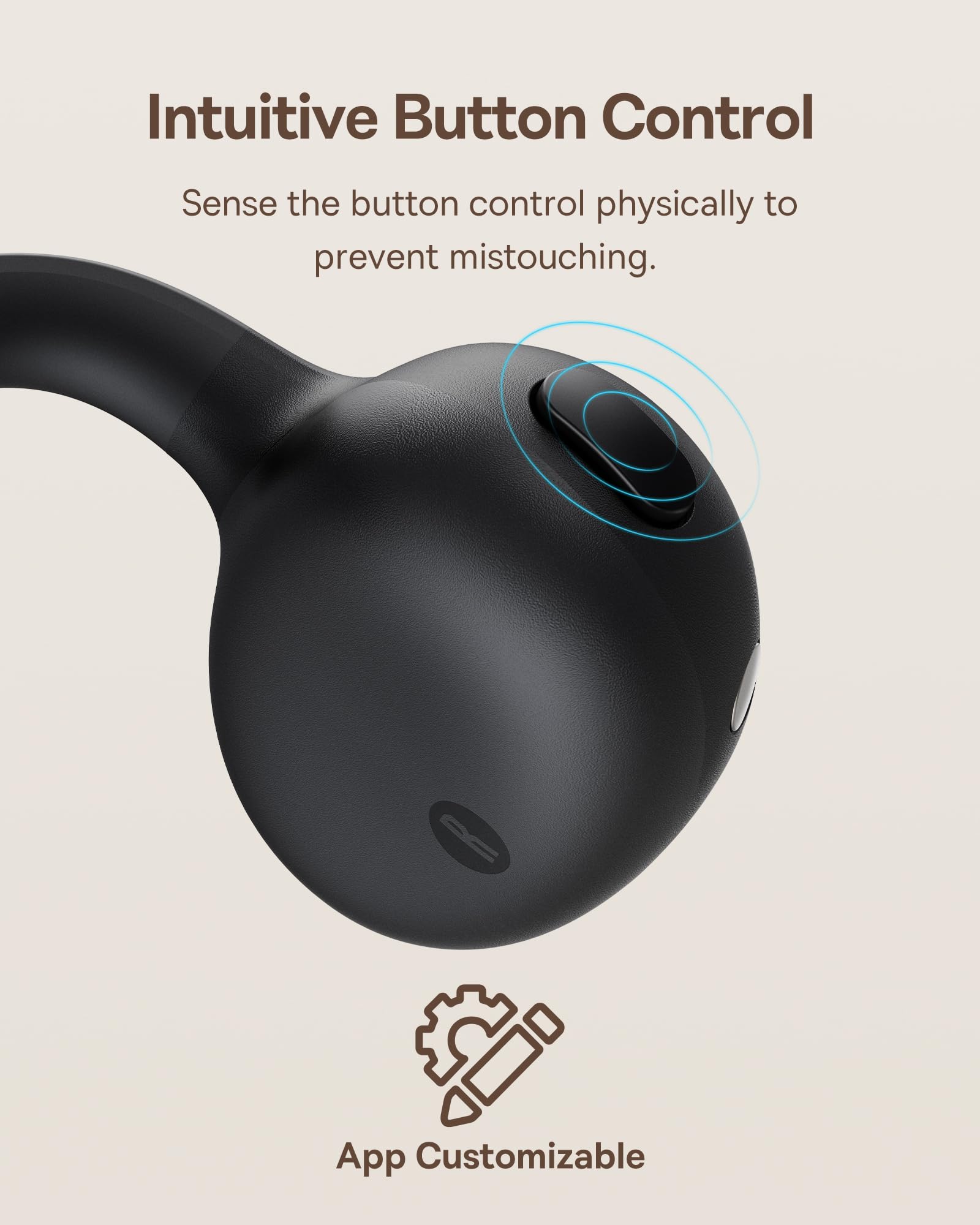 Baseus Bowie MC1 Open-Ear Headphones – Lightweight Bluetooth Air Clip with 40H Battery Life & Bass Ai HiFi Sound Quality & Bluetooth 5.4, (5.2g) with IP57 for Sports & Travel - White