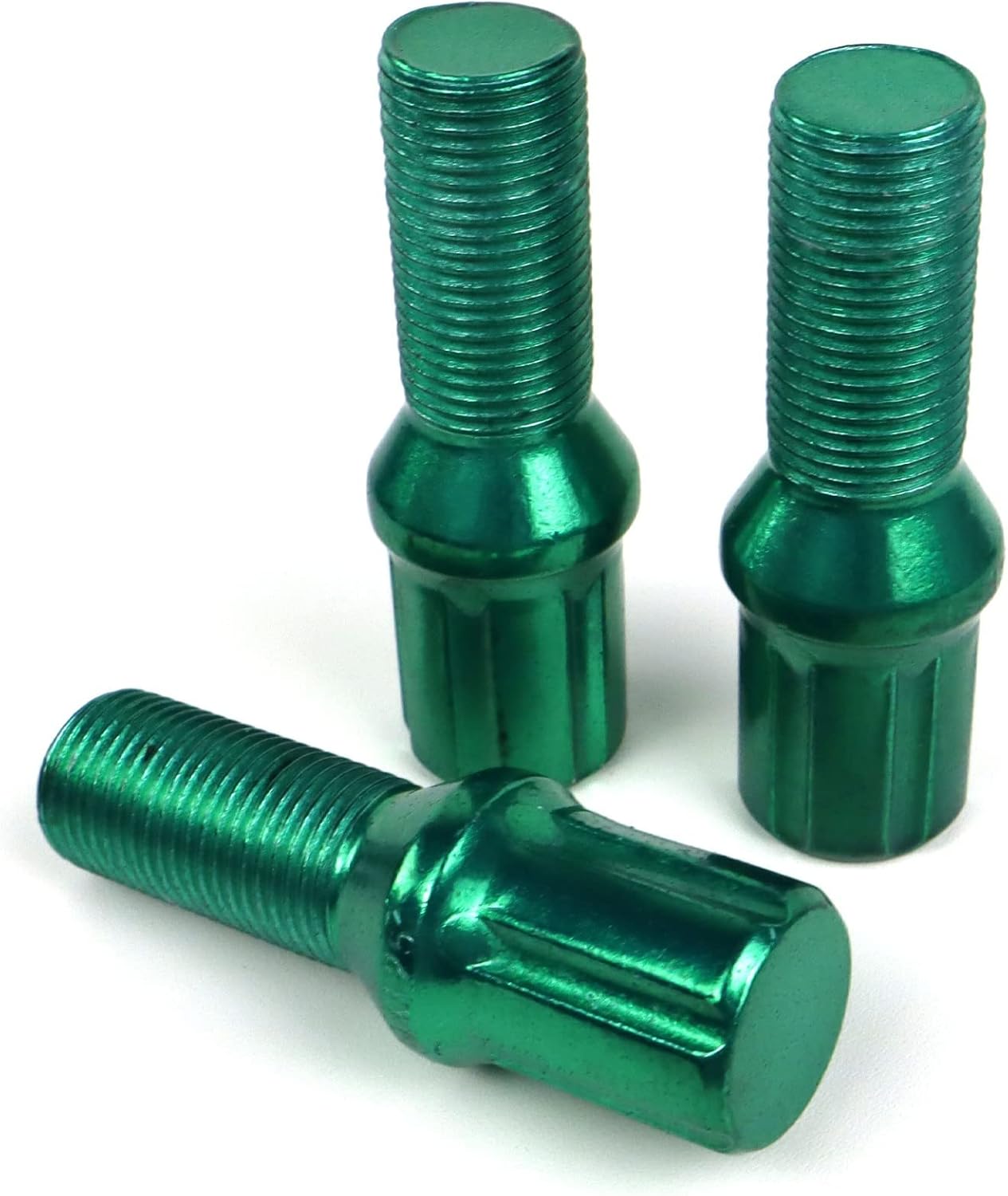 OMP SPEED Set of 20 Wheel Screws with Metric M12 x 1.5 Wrench 17/19 Long Threaded 27 mm Green and Material DIN 10.9