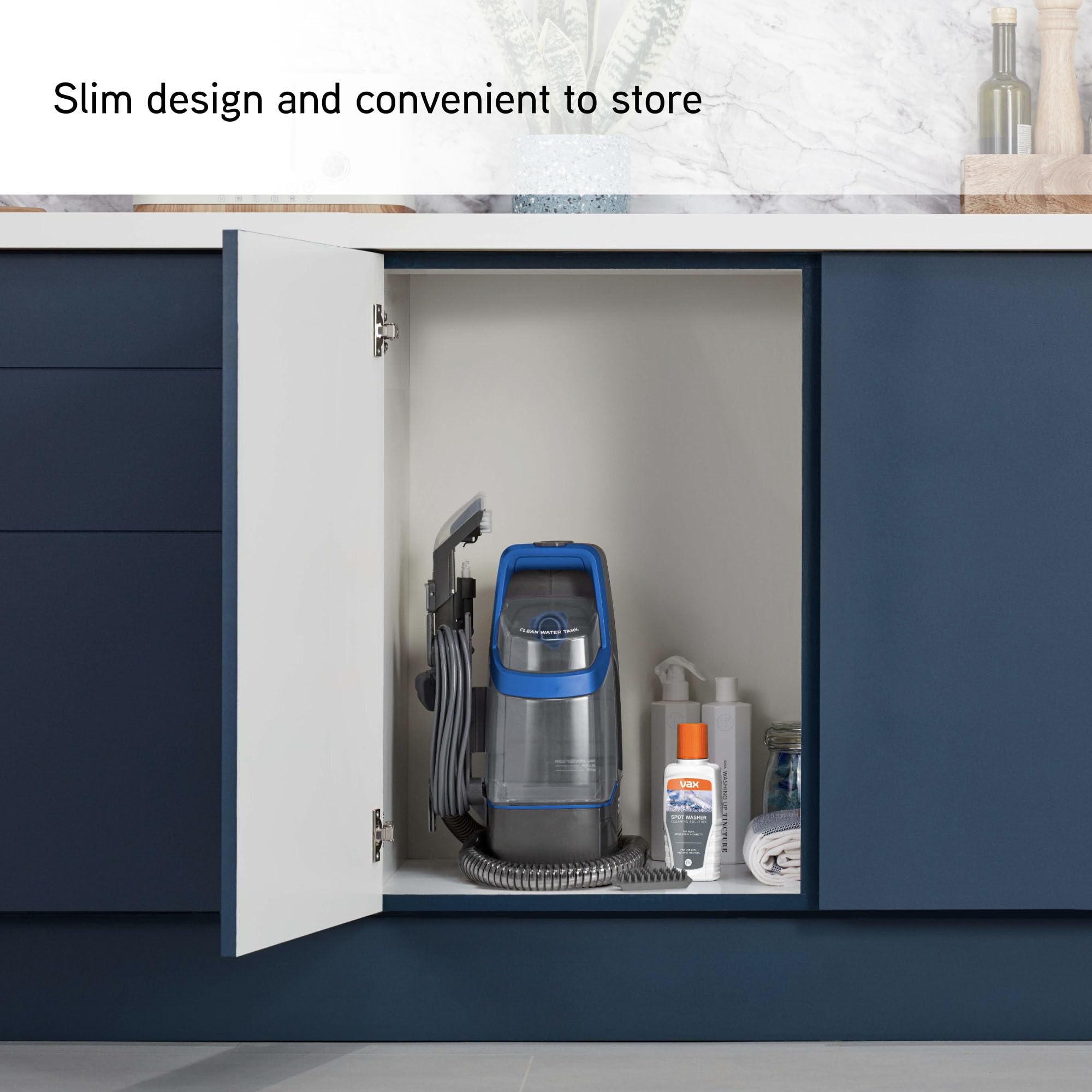 Vax CDCW-CSXA SpotWash Duo Spot Cleaner, Car, Upholstery, Sofa Carpet Cleaning Machine, Included Pet Tool & Solution Removes Spills & Stains, Portable and Compact Design, 1 Liter, Grey/Blue