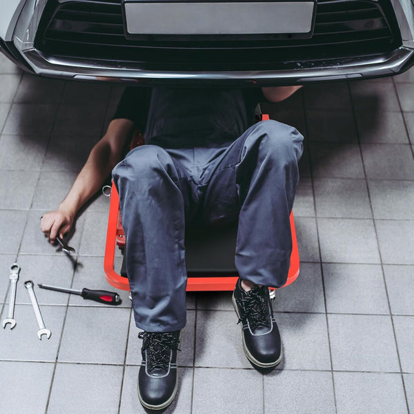 COSTWAY 2-in-1 Folding Car Creeper and Seat, 37Inch Padded Mechanics Creeper Stool with 6 Rotatable Wheels, Rolling Garage Work Crawler Board Bench, Maximum Load 150 KG