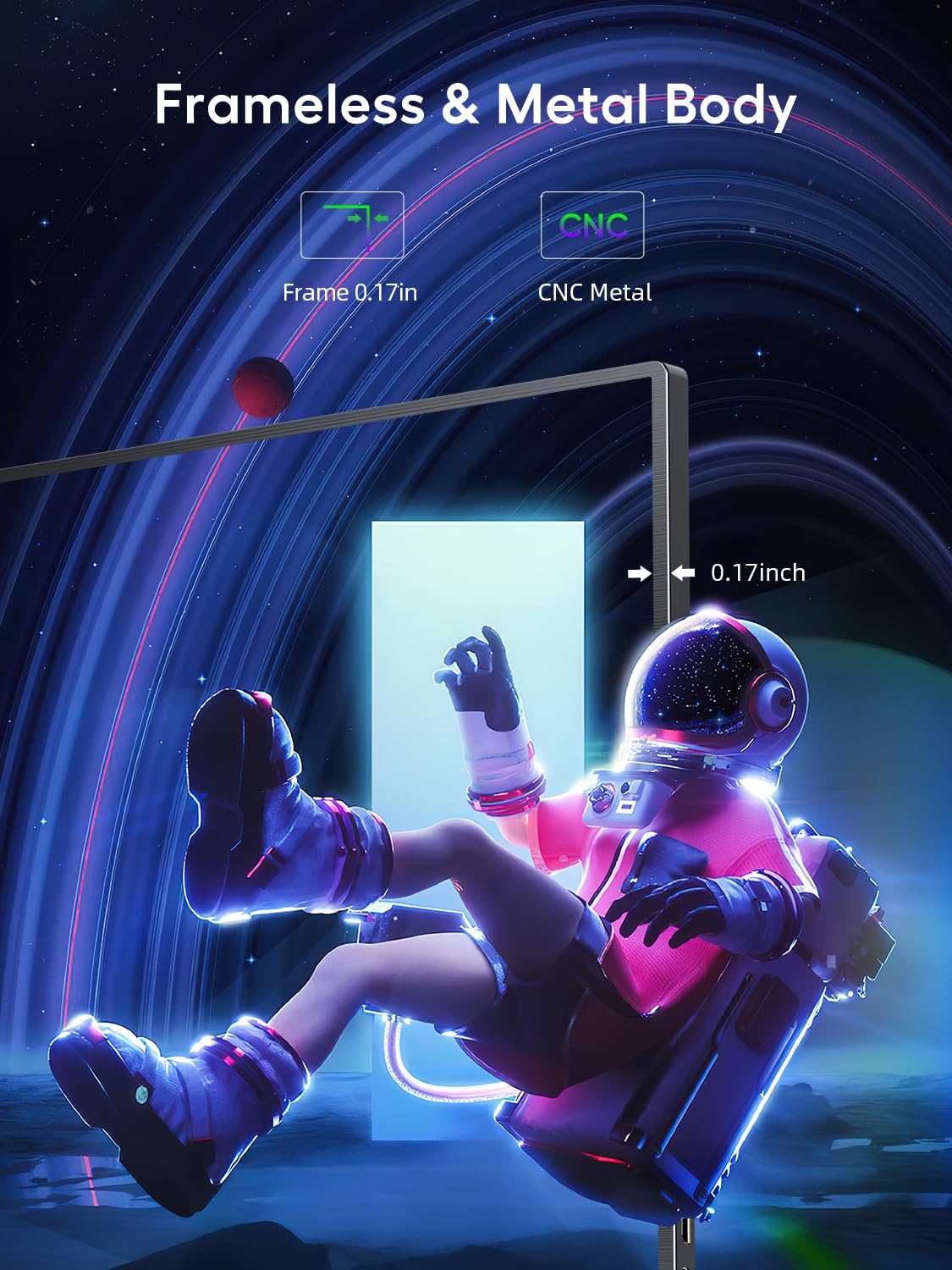 UPERFECT Portable Monitor 18.5 Inch 120Hz，Portable Gaming Monitor 1080P FHD 100% sRGB Matte Screen, IPS HDR FreeSync Speaker HDMI USB C Monitor, VESA & Smart Cover