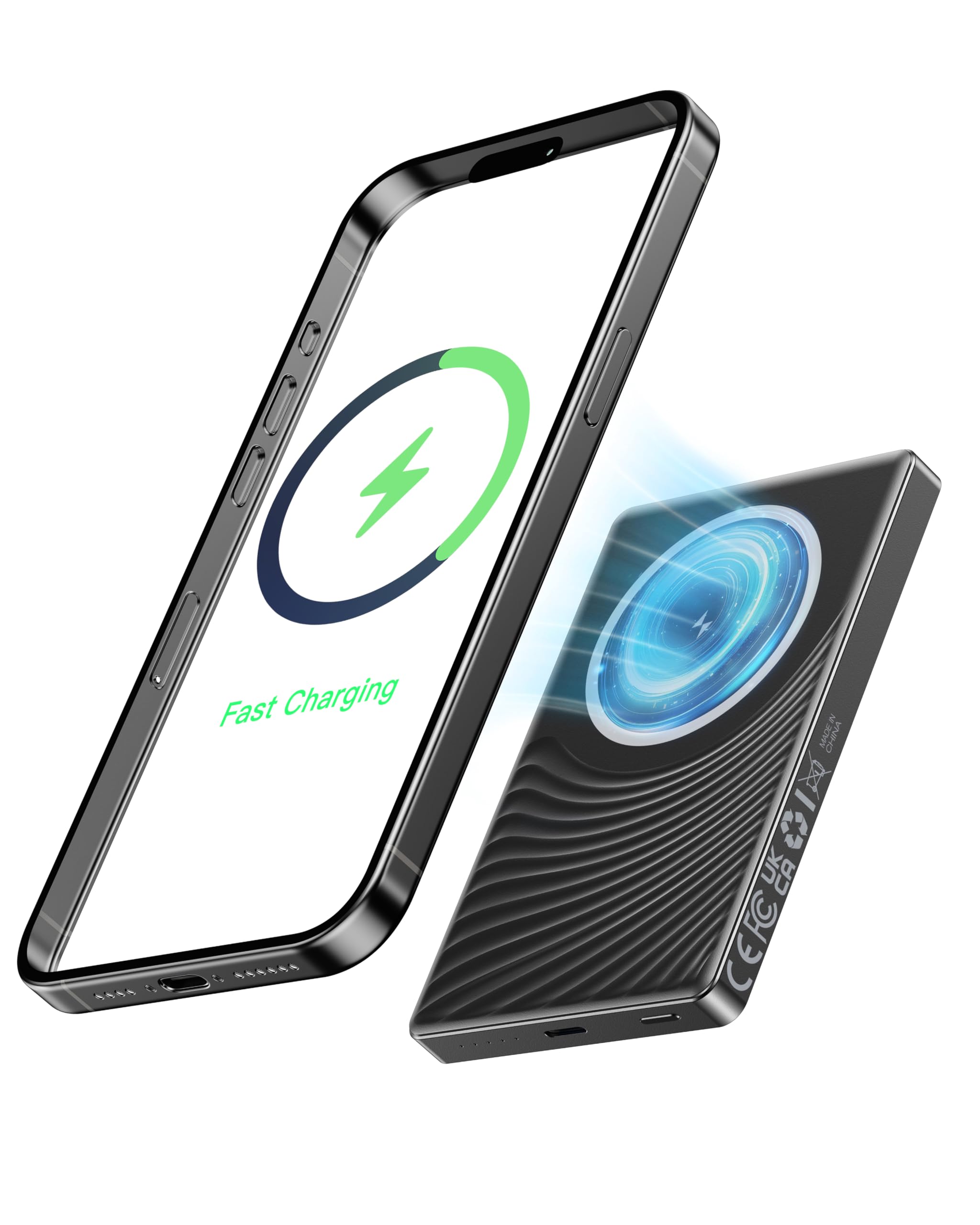 2025 Ultra Slim Power bank iPhone for Magsafe, 20W Super Fast Charging Powerbank Wireless Magnetic Portable Charger,USB C in&Out PD 3.0 Phone Battery Pack for i-Phone 16/15/14/13/12 Mini Plus Pro Max