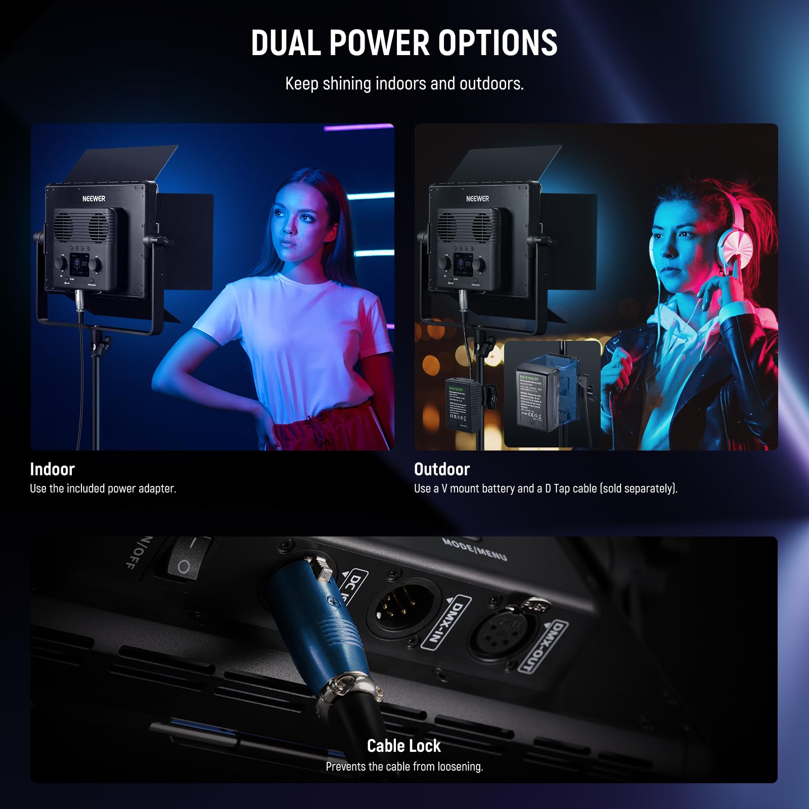 NEEWER Upgraded 660 PRO II RGB LED Video Light with App Control & Tripod Stand Kit, 2 Pack 50W/1% Min Dimming/CRI97+/3200~5600K Key Lighting for Game Streaming YouTube Recording Studio Photography