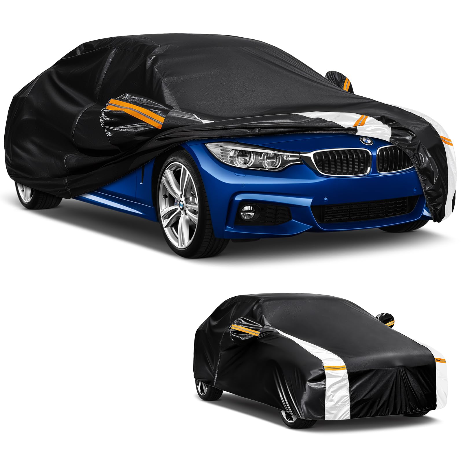 Car Cover Custom Fit for Mini Convertible F57(2016-2023), Car Covers for Outside Storage Waterproof Breathable, Full Cover Outdoor All Weather Protection Rain Sun Dust with Zip and Cotton(Black)