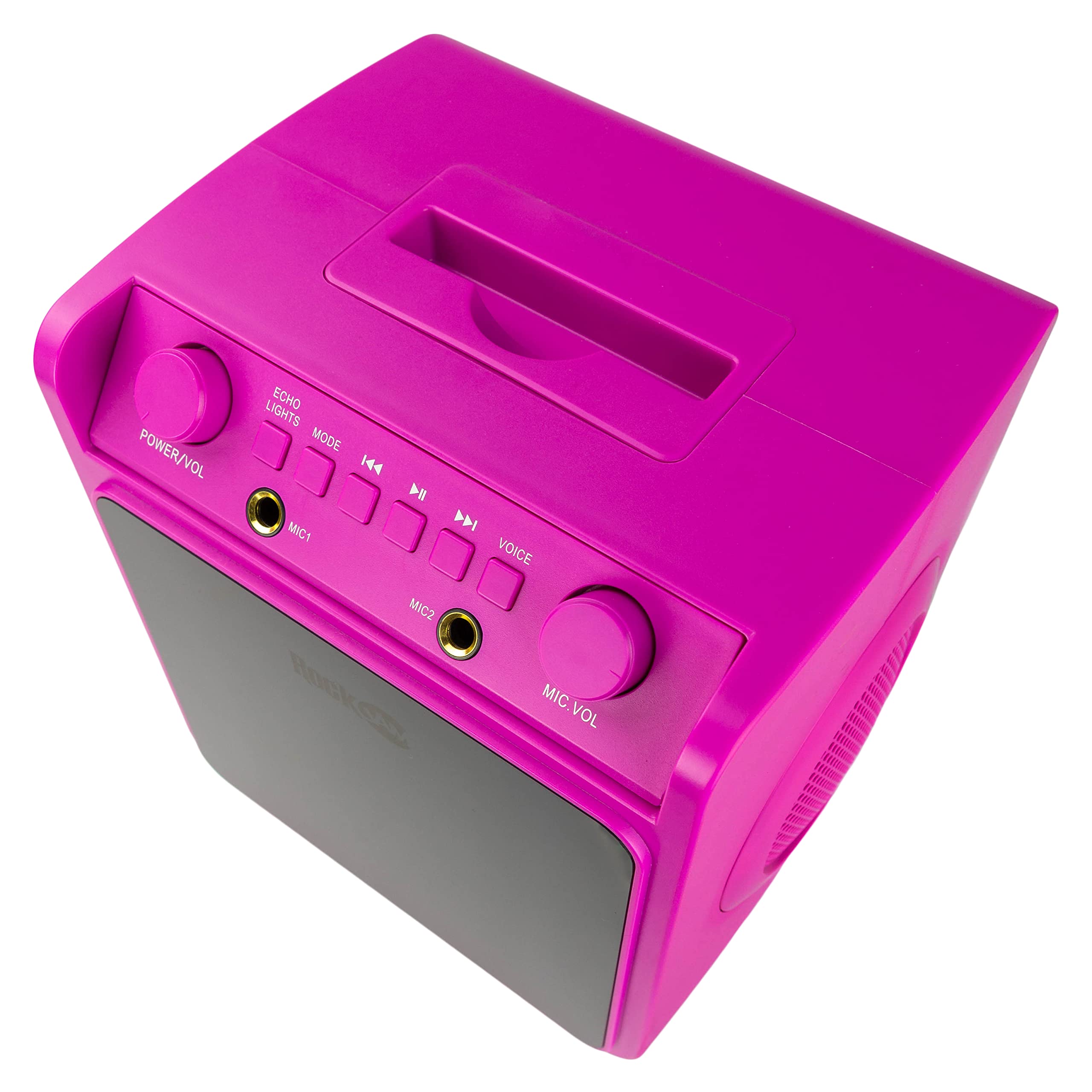 RockJam 10-Watt Rechargeable Bluetooth Karaoke Machine with Two Mics, Lightshow & Voice Effects