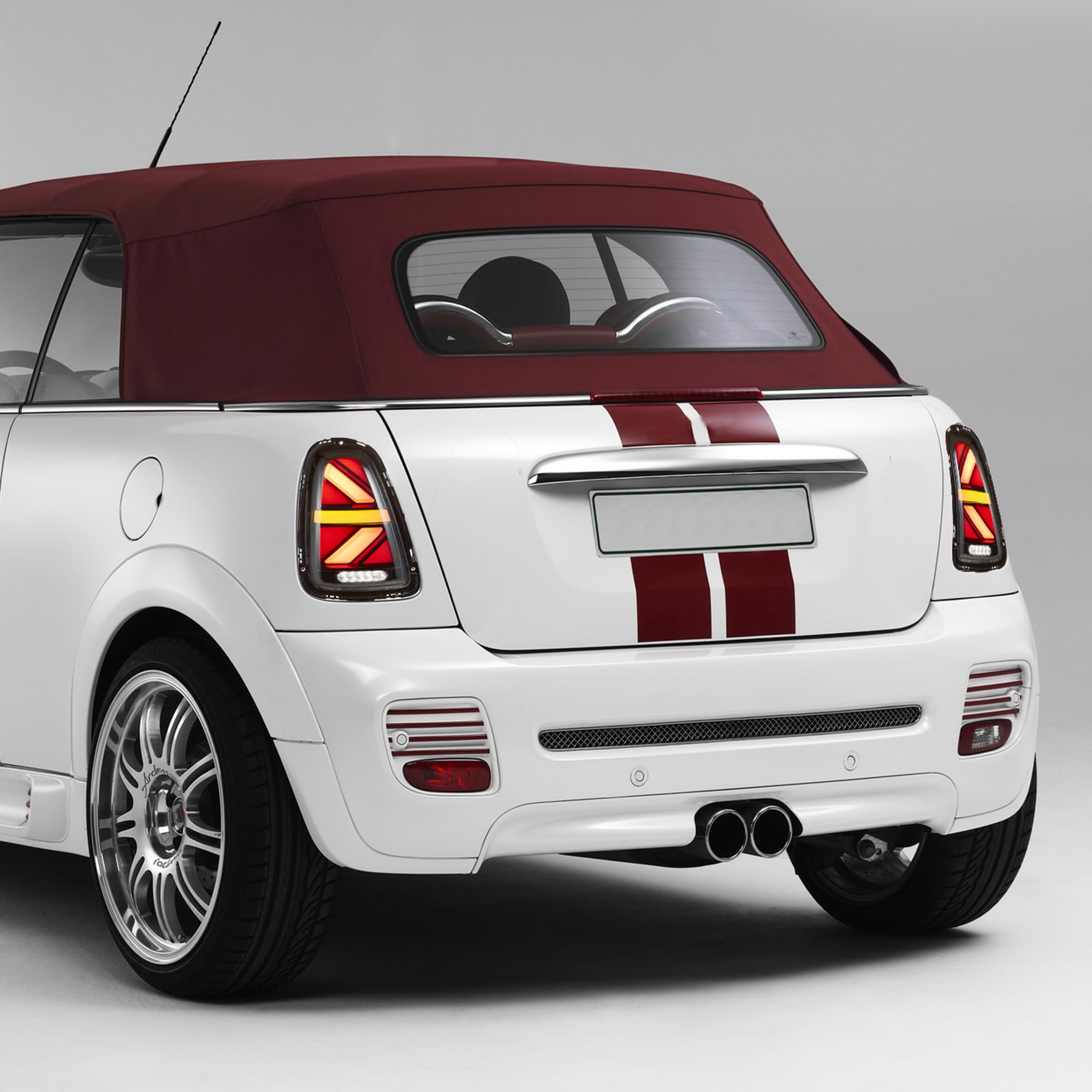 VLAND Tail Lights for Mini Cooper R56 R57 R58 R59 2007-2013 Rear Lights Lamp Assembly With Sequential Indicator and Welcome Lights(Smoked)