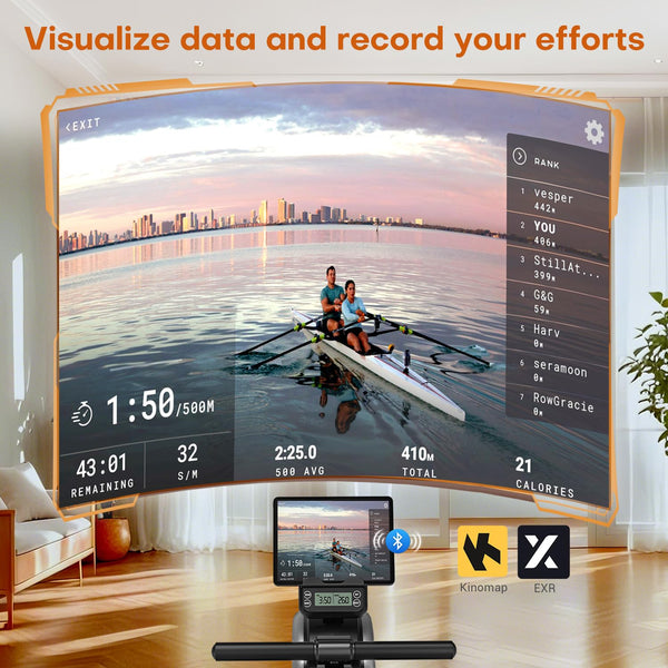 Rowing Machine, DMASUN Upgrade Magnetic Rowing Machines for Home Gym with 16 Levels Quiet Resistance - 350LB Capacity Rower Machine with App Compatible & Comfortable Seat