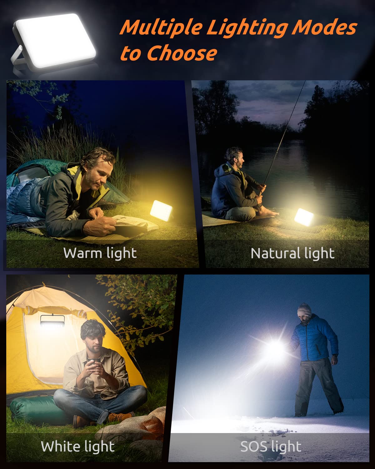 Eventek LED Camping Lantern Rechargeable, 4000LM Camping Lights with 4 Light Modes, 20000mAh Portable Power Bank up to 144 Hours, IPX5 Waterproof Tent Light for Camping, Fishing
