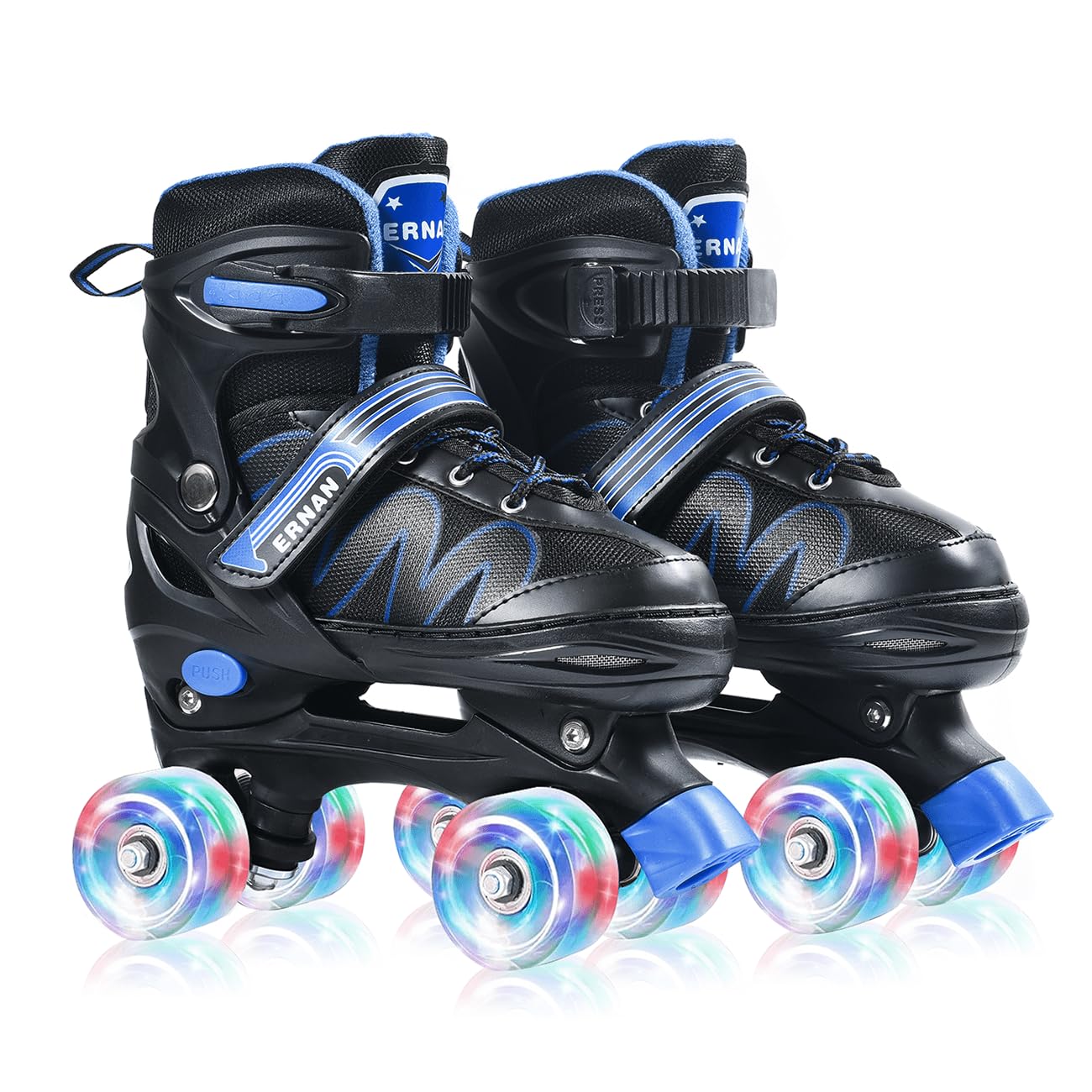 ERNAN Roller skates kids Roller boots,8 Light up Wheels and 4 Sizes Adjustable.Rollerskates for Kids Beginners, Suitable for Indoor Outdoor (BLUE, S)