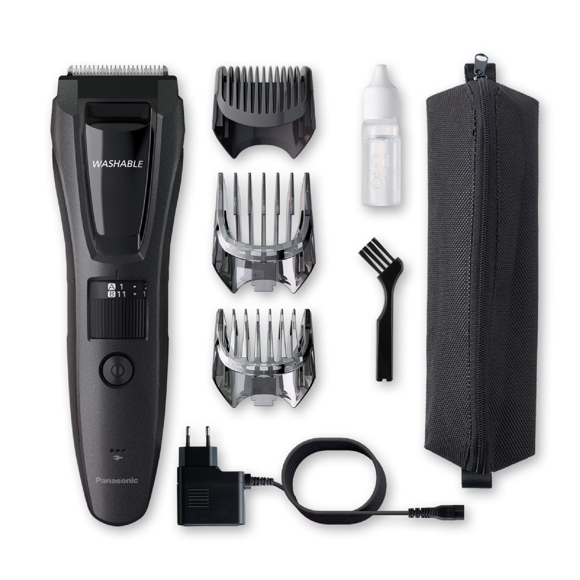 Panasonic ER-GB62 Wet & Dry Electric Hair, Beard & Body Trimmer for Men with 40 Cutting Lengths, Black