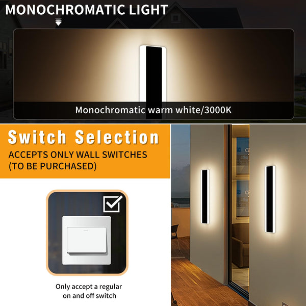 Mikeru 6500k Cool White Outdoor Wall Light, 150cm Modern Porch Wall Light, LED Vertical Long Acrylic Garden Fixture, IP65 Waterproof for Balcony, Living Room, Garage, Patio