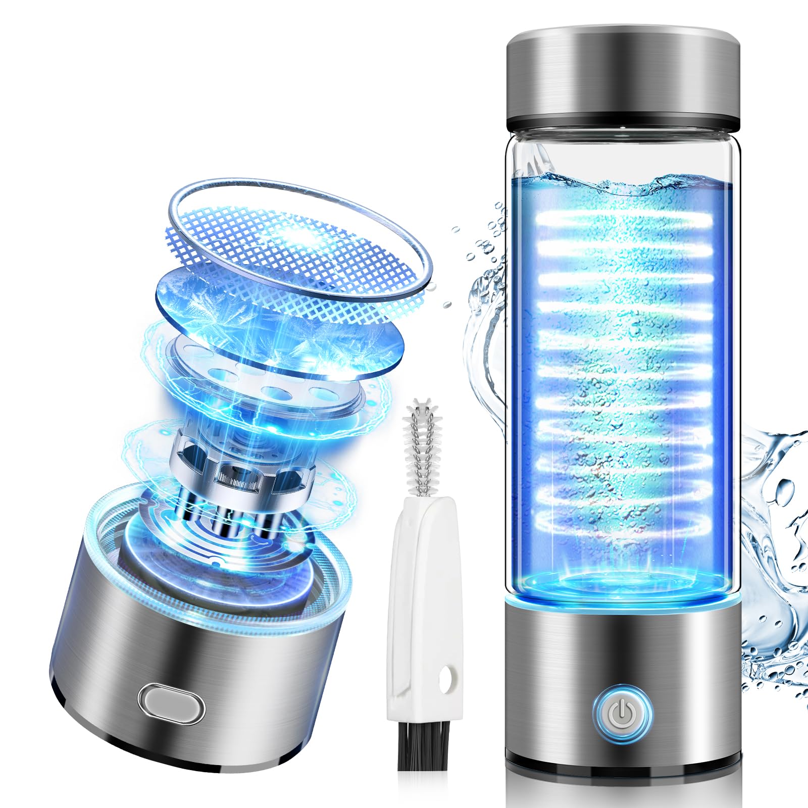 2025 Upgraded Hydrogen Water Bottle 8.0【 Authoritative Certified - 3000 PPB】Hydro Water Bottle 100% Leak Proof【8-Hour Hydrogen Lock】PEM/SPE Technology Produces Hydrogen Water with Purity of 99.99%
