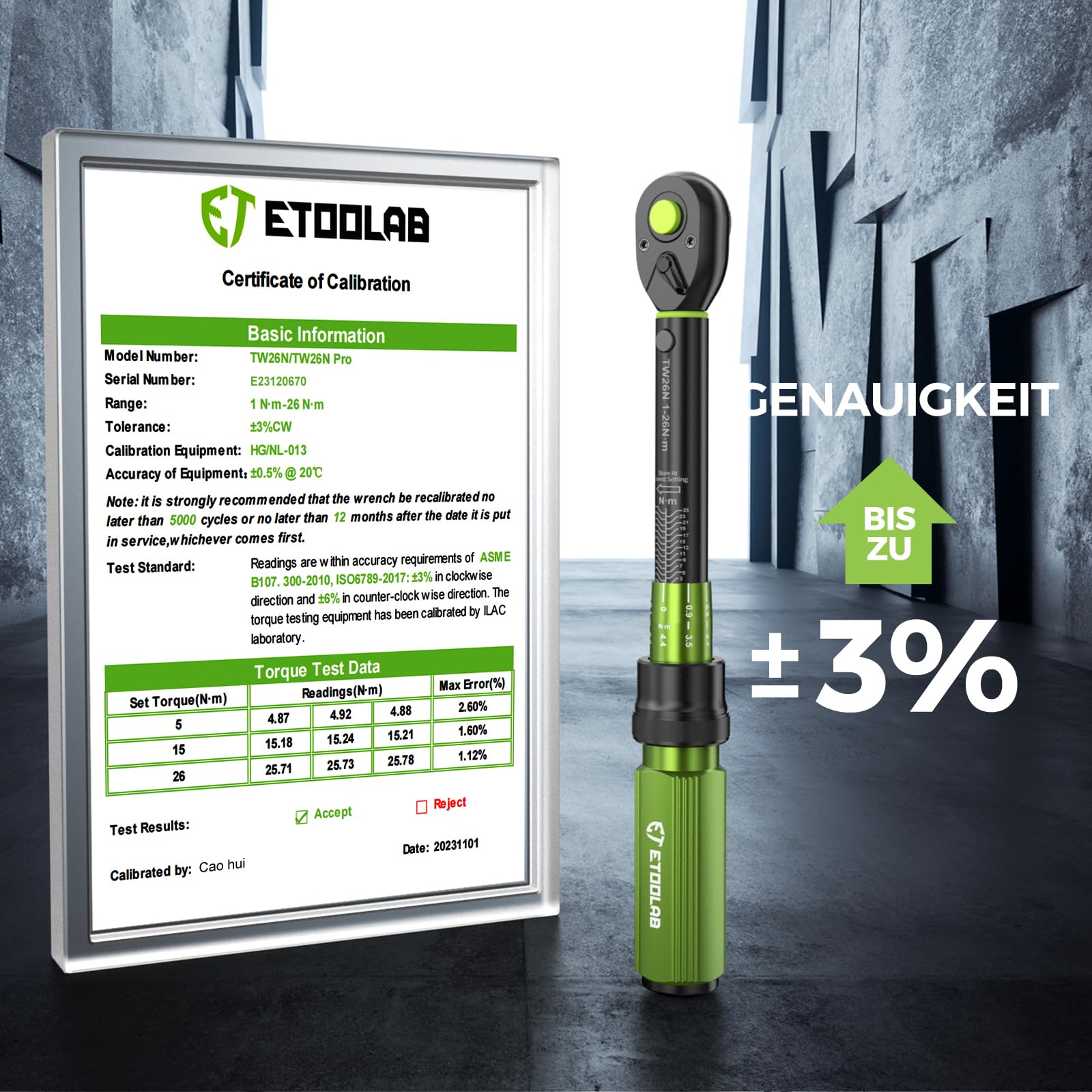 ETOOLAB 1/2 Torque Wrench Dual-Range【20-230Nm/10-170lbf-ft】±3% Precision, 72 Tooth Dual-Direction Adjustable Torque Wrench for Bicycle, Moto, Car Maintenance—3pcs