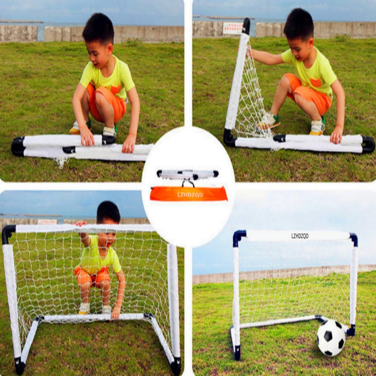 LZHDZQD Football Goal, Goal Posts For Kids, Foldable Football Goals and Kids Football Set, 115 x 80 cm White Kids Football Goals for the