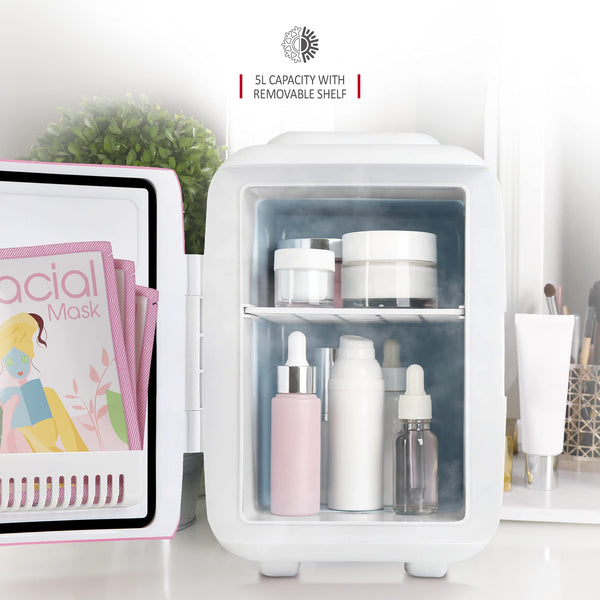 NETTA 5L Mini Fridge - Portable Small Fridge for Drinks, Snacks, Skincare - For Bedroom, Student Dormitory, Office With Cooling And Warming Function - AC/DC Portable – Black