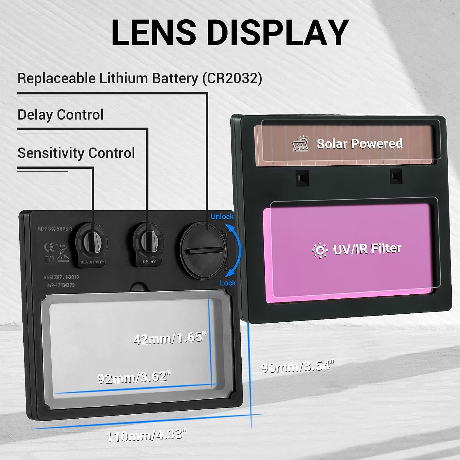 DEKO Welding Helmet Auto Darkening: True Color Solar Powered Auto Darkening Welding Helmets Welder Mask Hood (Skull Design)