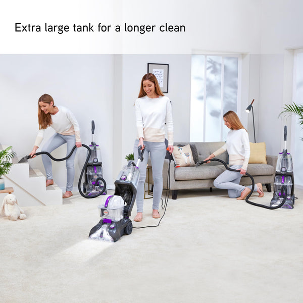 Vax Rapid Power Refresh Carpet Cleaner | Deep Clean and Leaves Carpets Dry in less than 1hr | XL Tank Capacity - CDCW-RPXR, Purple and Grey, 4.7L, 1200W