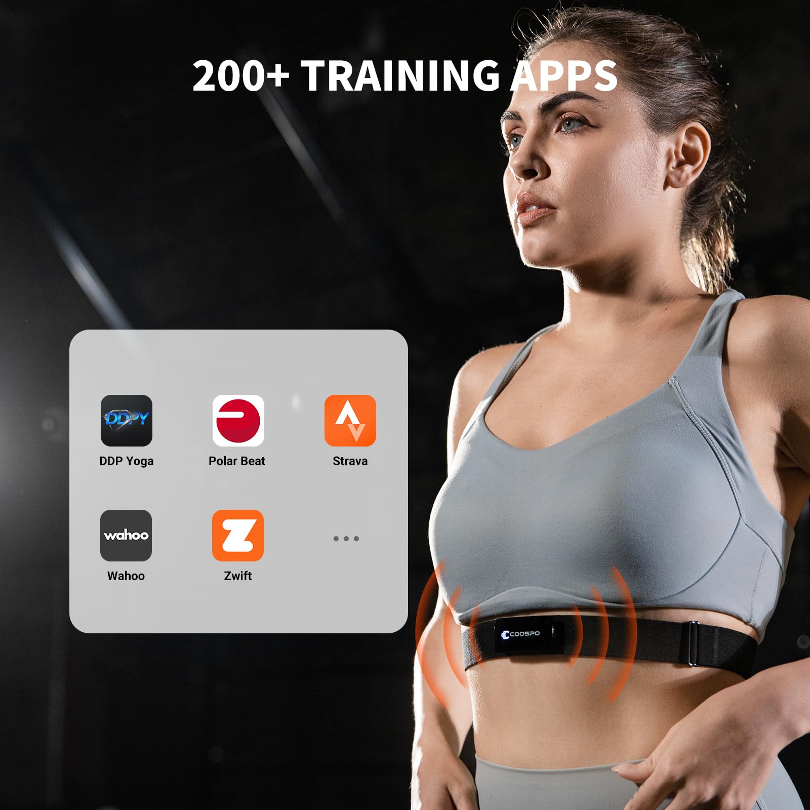 COOSPO H9Z Herat Rate Monitor Chest Strap,Bluetooth 5.0 ANT+ Heart Rate Monitor,Heart Rate Sensor with Rechargeable Battery,HRM Works with Strava/WahooFitness/Polar Beat Peloton/Zwift/DDP Yoga App