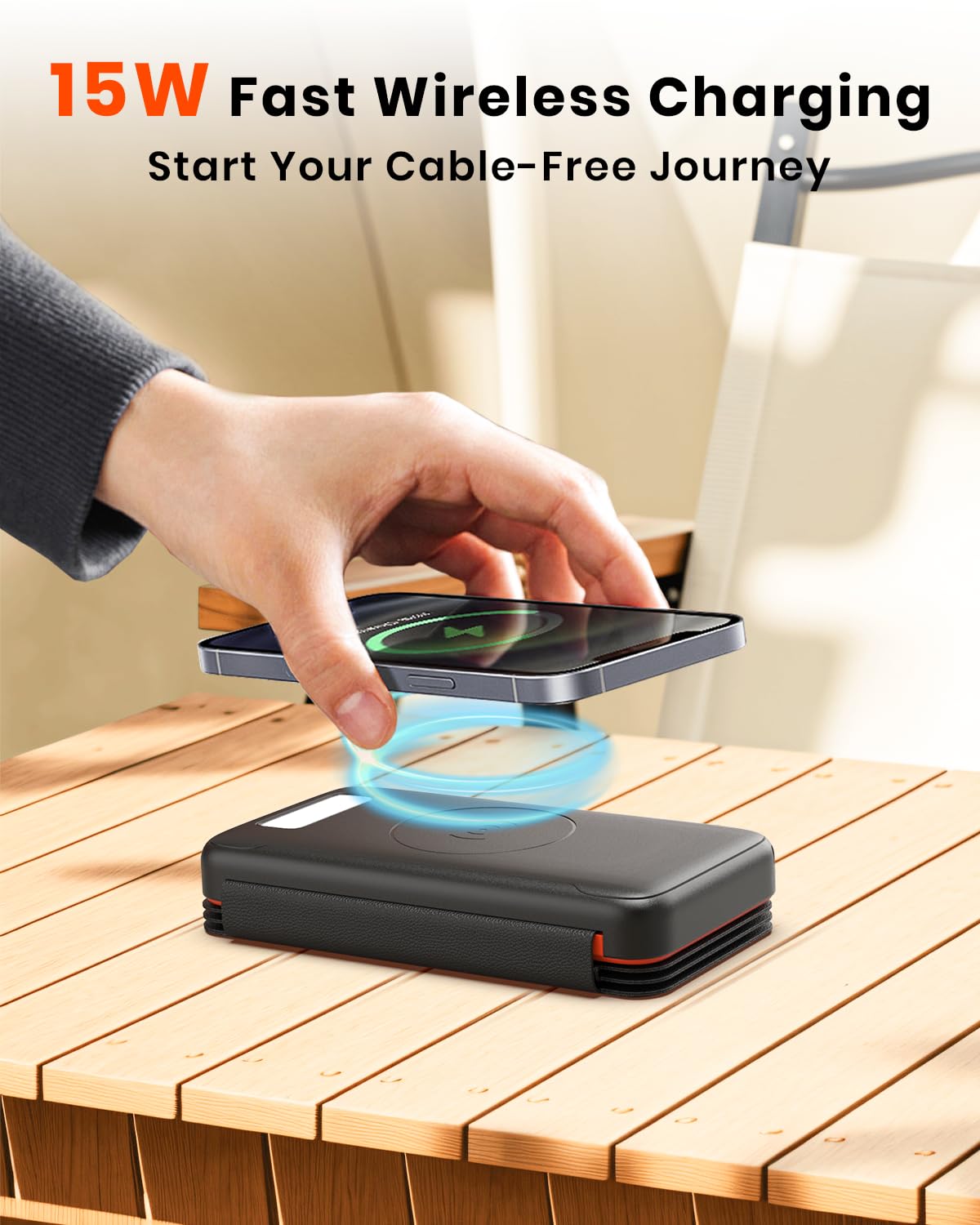 Paloceru Solar Power Bank 26800mAh - Portable Solar Charger with 4 Foldable Panels – PD QC 3.0 Fast Charging Battery Bank with USB C Output/Input - Outdoor Battery Pack with Flashlight for Camping