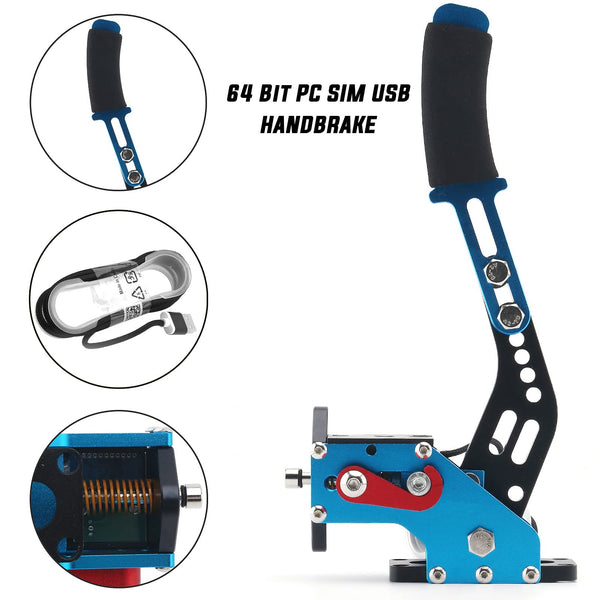 muge racing 64Bit PC USB Handbrake with Clamp for SIM Racing Games Logitech G27 G25 G29 T500 T300 FANATECOSW LFS DIRT RALLY.2, Red