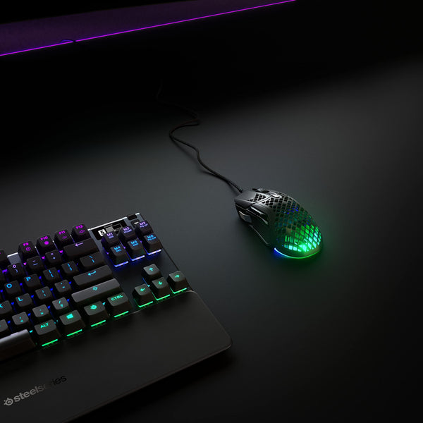 SteelSeries Aerox 5 Wireless - Holey RGB Gaming Mouse - Ultra-lightweight Water Resistant Design - 9 Buttons - Lag-free 2.4GHz / Bluetooth Wireless - 18K DPI TrueMove Air Optical Sensor