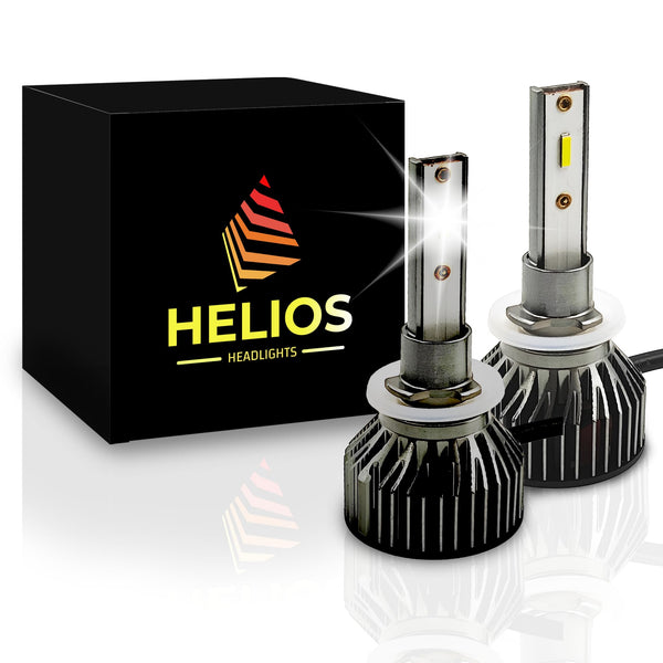 HELIOS H4 / HB2 Headlight Bulbs Led 18000 LM Super Bright Fan Cooling All In One Cool White Conversion Kit Hi/Lo (DC 9-30V) 6000K (36W x2) 30,000Hours over 200% Brighter, Braided Cable