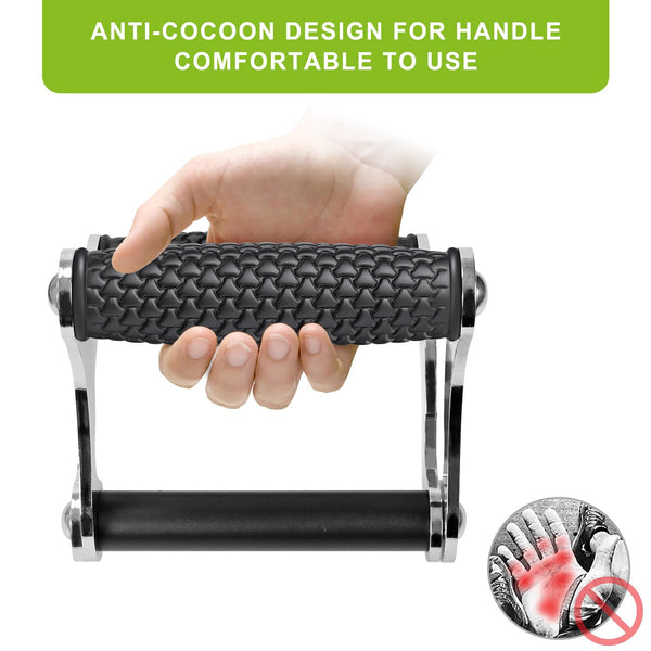 SELEWARE V Bar Landmine Handle Attachment, Solid Landmine Double D Handle, T Row Attachment with Non-Slip Rubber Grip, Fits Olympic Barbell Bars