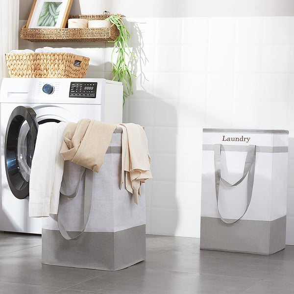 ROSOS Collapsible Foldable Hamper - Extended Double Handle, 80 L Laundry Basket for Bedroom Bathroom Dorm Storage - 1 Pack, Black