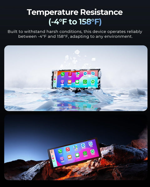 Krunia 8.1" Wireless Portable 60FPS Car Play Screen for Apple CarPlay & Android Auto, OTA Updates, Backup Camera, Mirror Link, Bluetooth, Voice Control, GPS Navigation