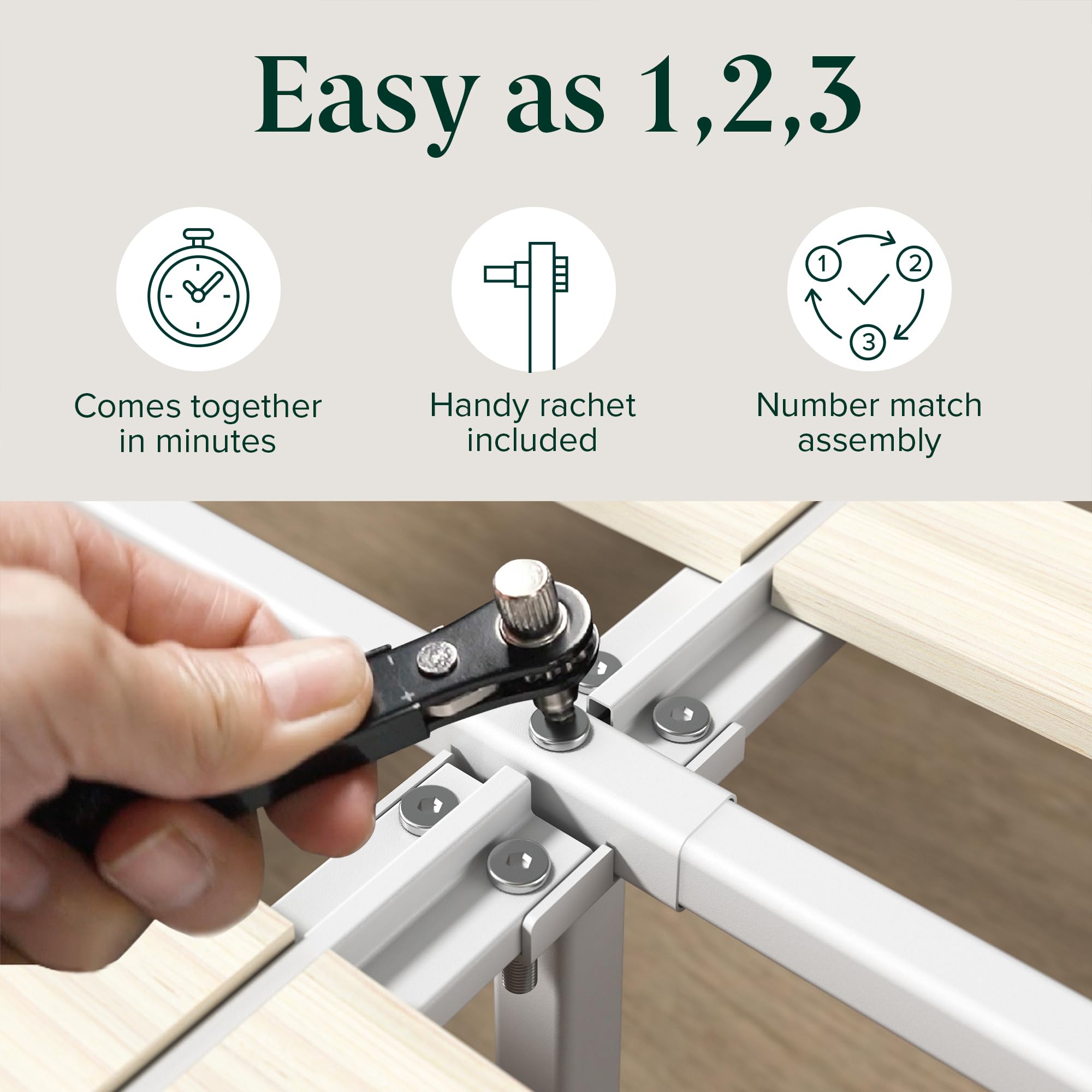 Zinus Ellie Single Bed Frame - Bed 90 x 190 cm - 36 cm Height with underbed storage - Bamboo and Wood Platform Bed Frame with Headboard, Brown