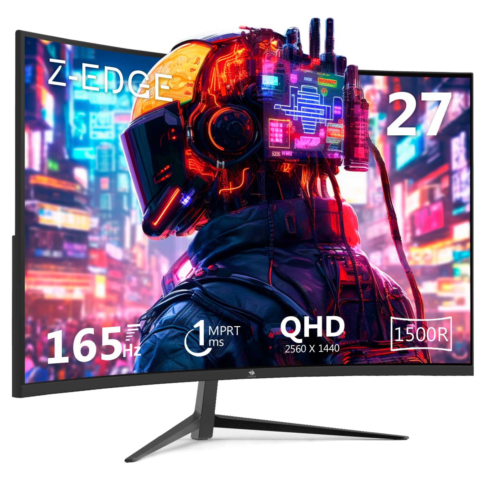 Z-Edge 24 Inch Curved Gaming Monitor 180Hz 1ms MPRT, 16:9 Full HD 1080P LED Monitor, VA Panel, 300cd/m² Brightness, FreeSync, HDMI & DisplayPort - Black