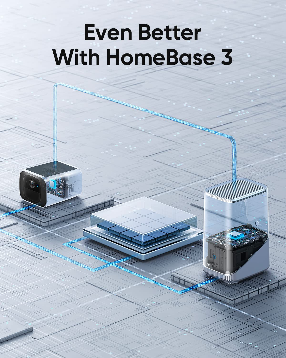 eufy Security SoloCam S220 Solar Security Camera Outdoor Wireless, Continuous Power, 2K Resolution Home Security Camera, 2.4 GHz Wi-Fi, No Monthly Fee, HomeBase S380 Compatible