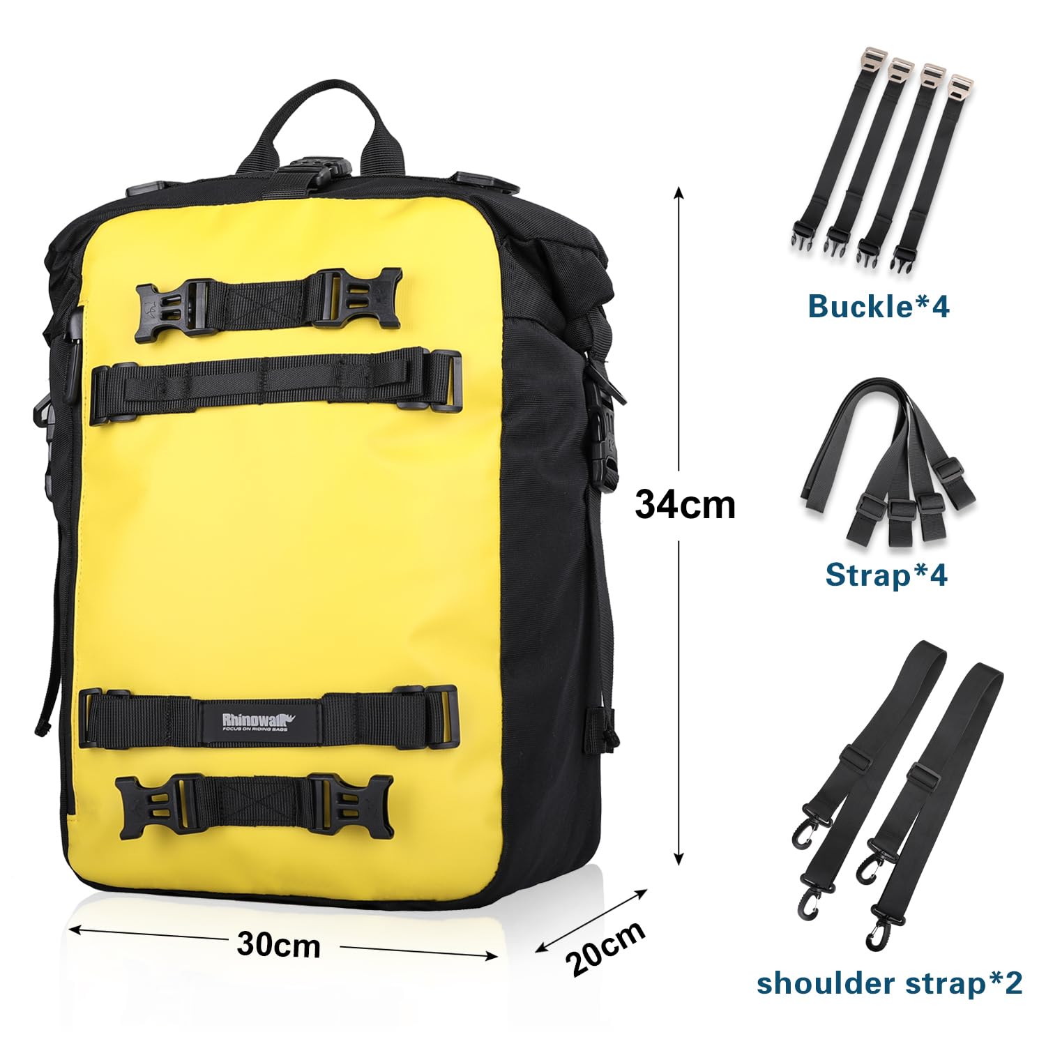 Motorcycle Pannier Bag 10/20/30L Waterproof Rear Rack Trunk Motorcycle Rear Seat Tail Package Multifunctional Motorbike Saddle Bag Black 10L